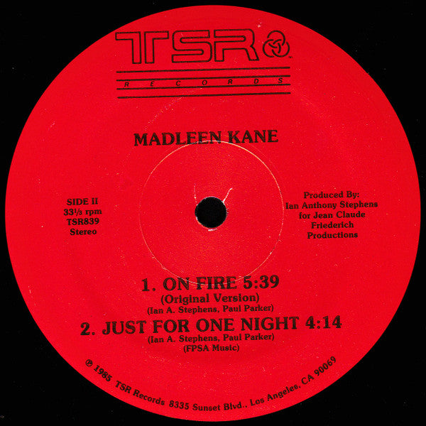 Madleen Kane : On Fire / Just For One Night (12")