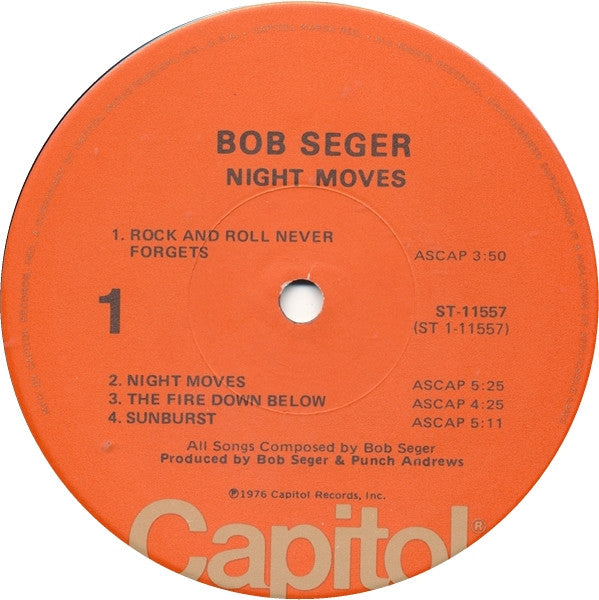 Bob Seger And The Silver Bullet Band : Night Moves (LP, Album, Jac)