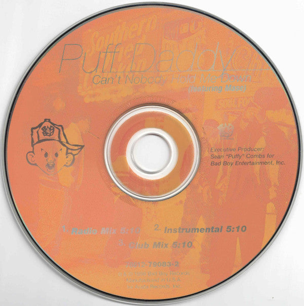 Puff Daddy Featuring Mase : Can't Nobody Hold Me Down (CD, Single, Car)