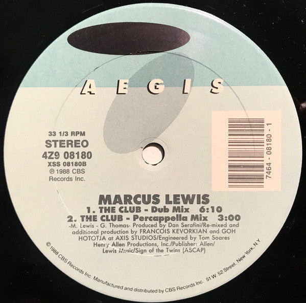 Marcus Lewis : The Club (12")