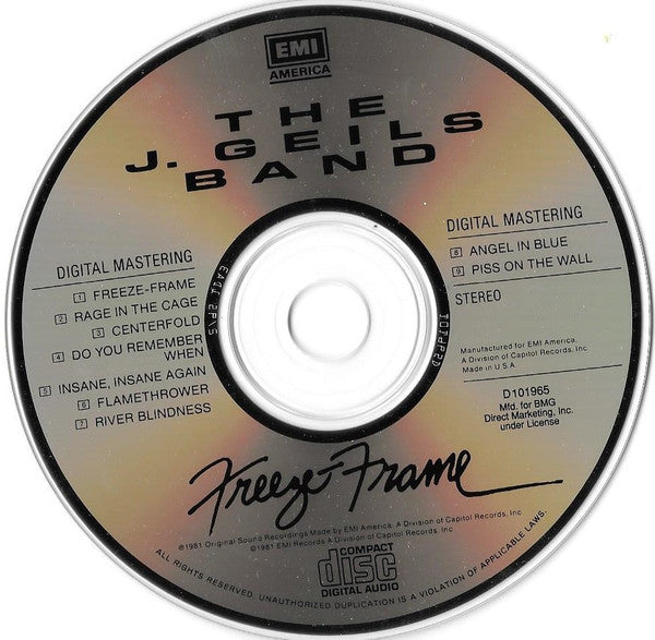 The J. Geils Band : Freeze-Frame (CD, Album, Club, RE)