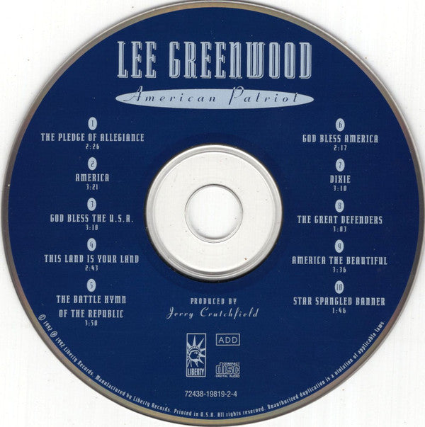 Lee Greenwood : American Patriot (CD, Album)