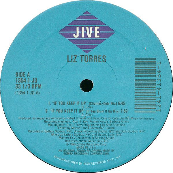 Liz Torres : If U Keep It Up (12")
