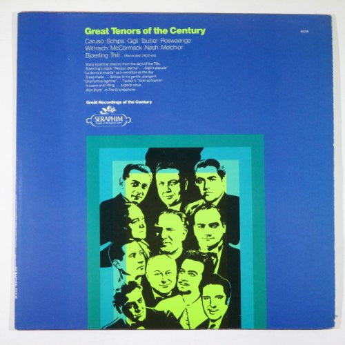Enrico Caruso, Tito Schipa, Beniamino Gigli, Richard Tauber, Helge Roswaenge, Marcel Wittrisch, John McCormack (2), Heddle Nash, Lauritz Melchior, Jussi Björling, Georges Thill : Great Tenors Of The Century (LP, Comp)