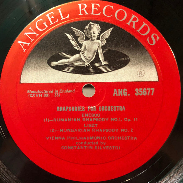 Constantin Silvestri, Wiener Philharmoniker, Franz Liszt / Maurice Ravel / George Enescu : Rhapsodies For Orchestra (LP, Album, Mono)