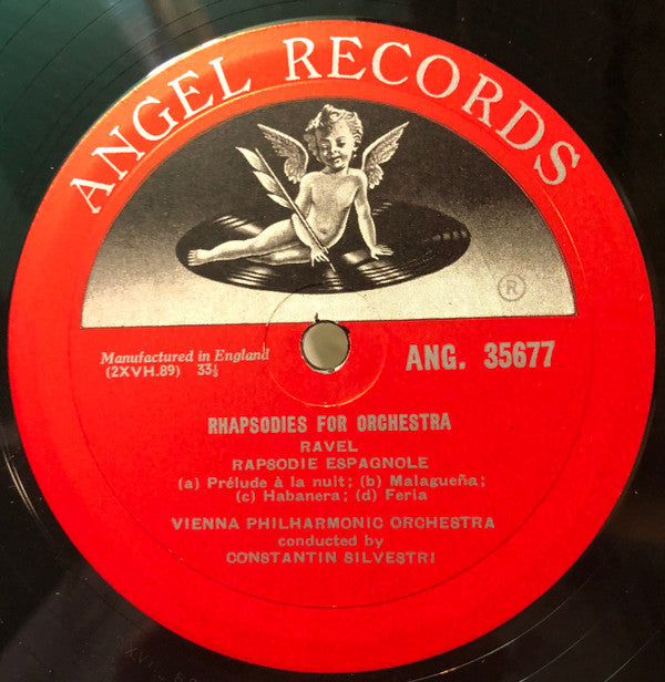 Constantin Silvestri, Wiener Philharmoniker, Franz Liszt / Maurice Ravel / George Enescu : Rhapsodies For Orchestra (LP, Album, Mono)