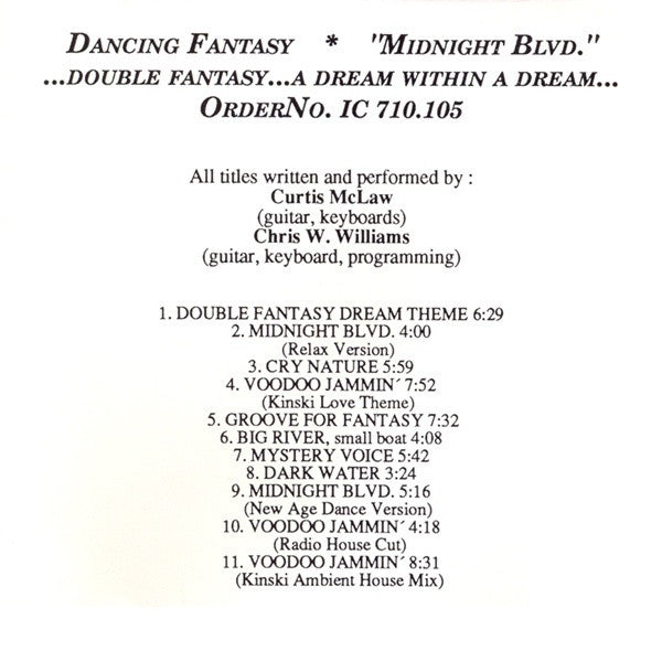 Dancing Fantasy : Midnight Blvd. (CD, Album)