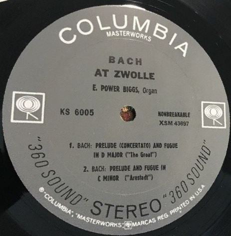 E. Power Biggs : Bach At Zwolle (LP)