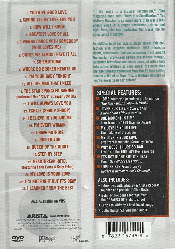 ホイットニー・ヒューストン ザ・グレイテスト・ヒッツ VHS