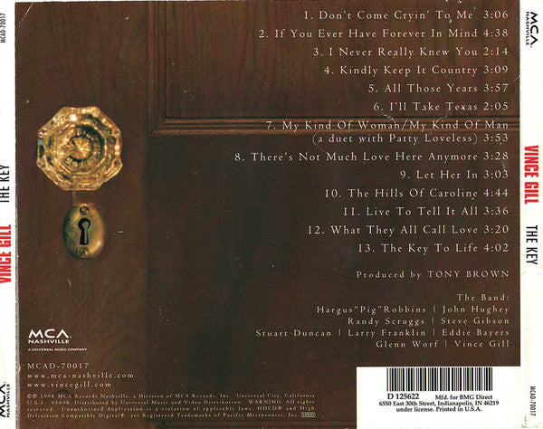 Vince Gill : The Key (HDCD, Album, Club)