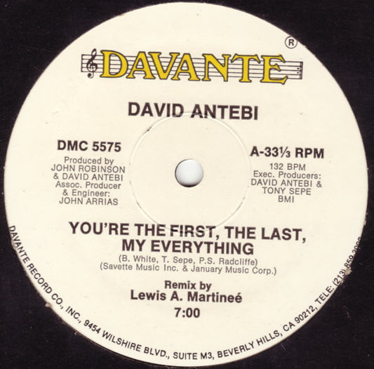 David Antebi : You're The First, The Last, My Everything (12")