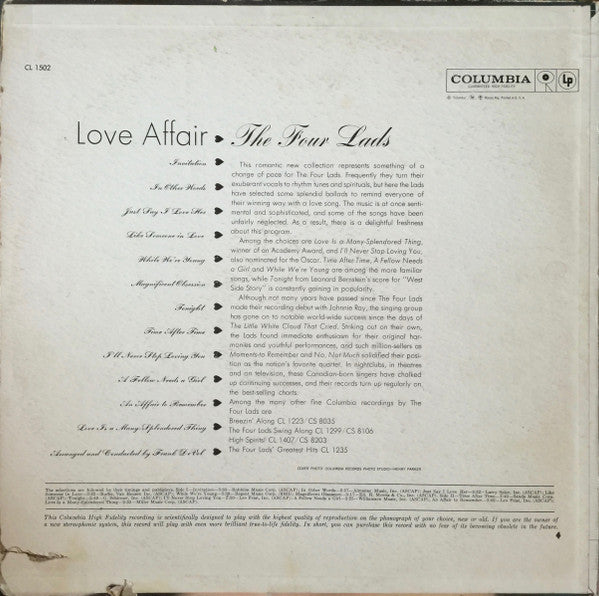 The Four Lads : Love Affair (LP, Mono)