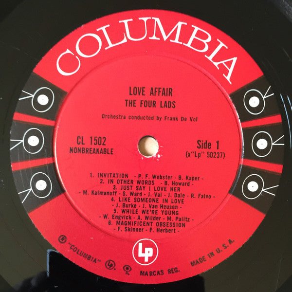The Four Lads : Love Affair (LP, Mono)