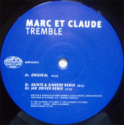 Marc Et Claude : Tremble (12")