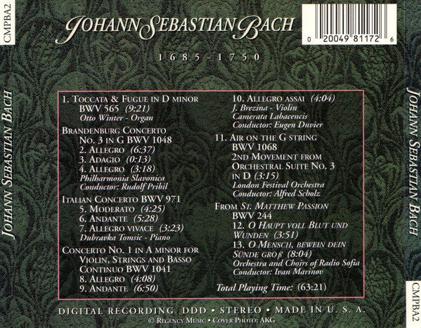 Johann Sebastian Bach : The Masterpiece Collection Volume 1: Bach (CD, Comp)