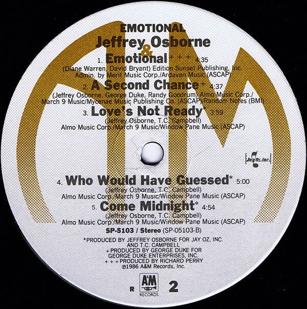 Jeffrey Osborne : Emotional (LP, Album, R)