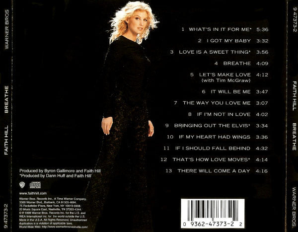 Faith Hill : Breathe (CD, Album, Oly)