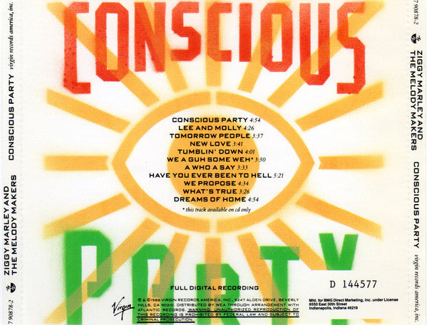 Ziggy Marley And The Melody Makers : Conscious Party (CD, Album, Club)