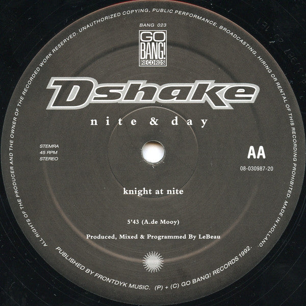 D-Shake : Nite & Day (12")