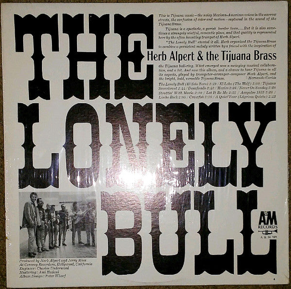 Herb Alpert & The Tijuana Brass : The Lonely Bull (LP, Album)