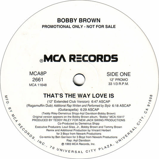 Bobby Brown : That's The Way Love Is (12", Promo)