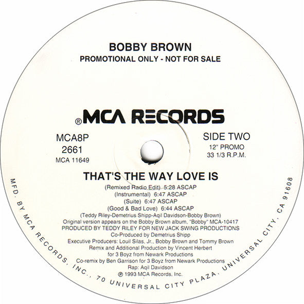 Bobby Brown : That's The Way Love Is (12", Promo)