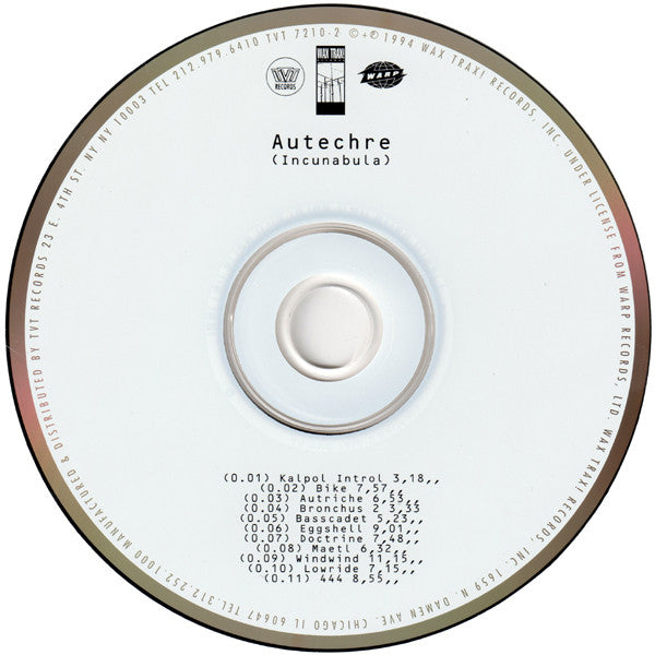 Autechre : Incunabula (CD, Album, RP)