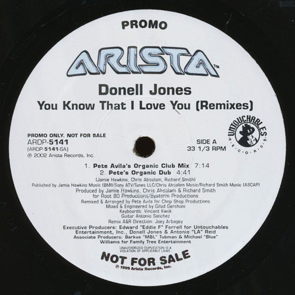 Donell Jones : You Know That I Love You (Remixes) (12", Promo)