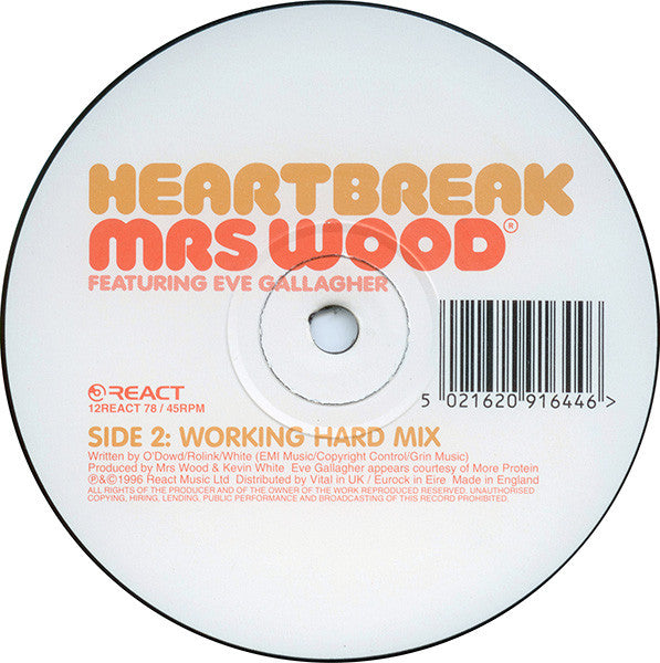 Mrs. Wood Featuring Eve Gallagher : Heartbreak (12", Single)