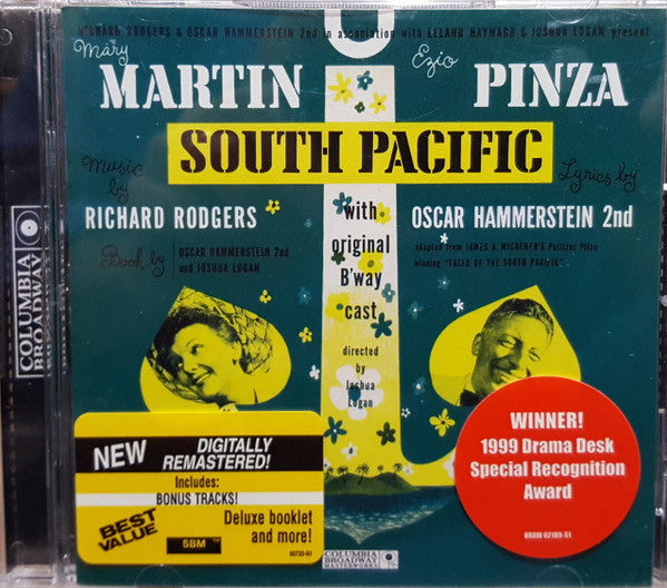 Mary Martin, Ezio Pinza Music By Richard Rodgers / Oscar Hammerstein 2nd* With Original B'way Cast* : South Pacific (CD, Album, RE, RM)