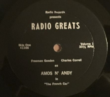 Amos 'N Andy, Ed Gardner : Radio Greats Vol. 1 (12", Album)