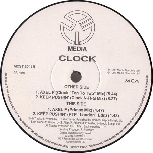 Clock : Axel F / Keep Pushin' (12")