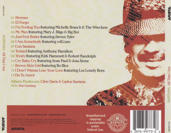 Santana : All That I Am (CD, Album, RE)