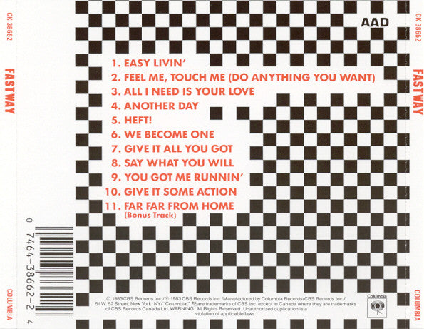 Fastway (2) : Fastway (CD, Album, RE)