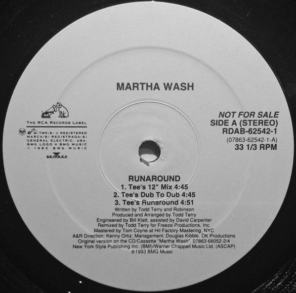 Martha Wash : Runaround (12", Promo)
