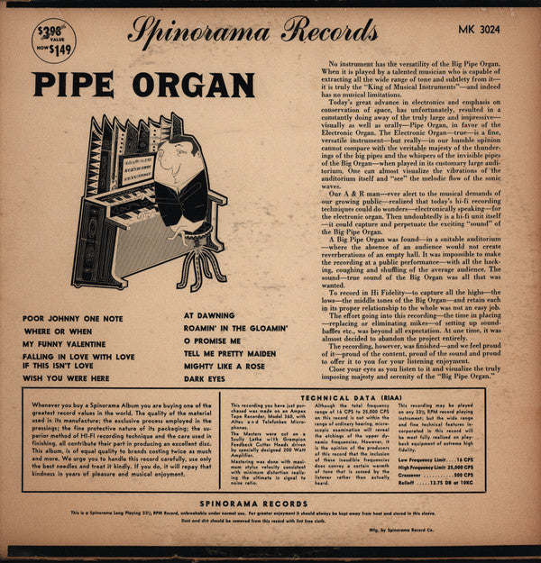 John Kiley : Gigantic Pipe Organ (LP, Album, Mono)