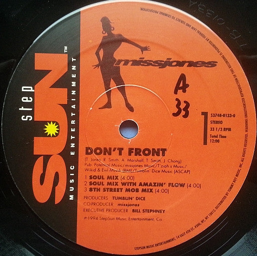 Miss Jones (2) : Don't Front (12")