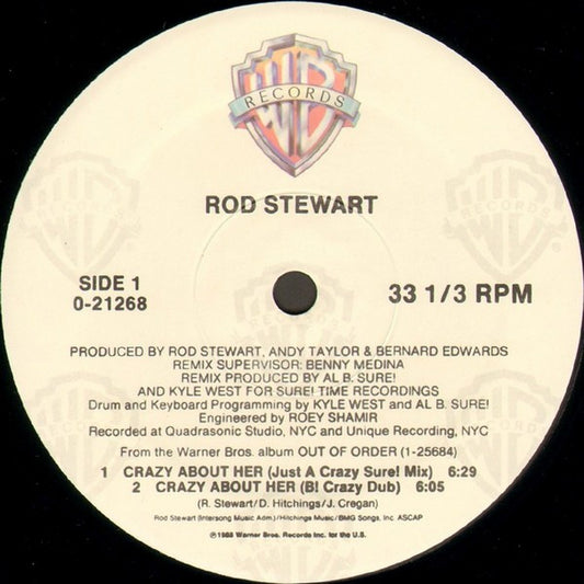 Rod Stewart : Crazy About Her (12", Maxi)