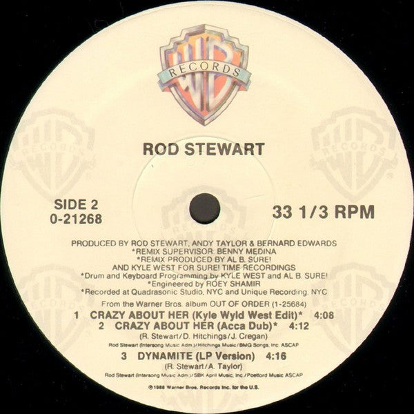 Rod Stewart : Crazy About Her (12", Maxi)