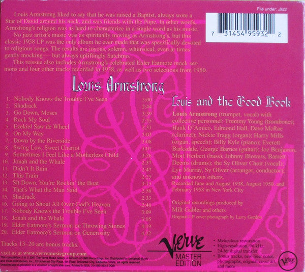 Louis Armstrong And His All-Stars With The Sy Oliver Choir : Louis And The Good Book (CD, Album, RE, RM, Dig)