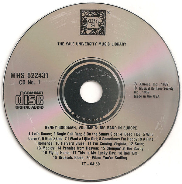 Benny Goodman : The Benny Goodman Yale Archive, Volumes 3 & 4 (2xCD, Comp, RE)