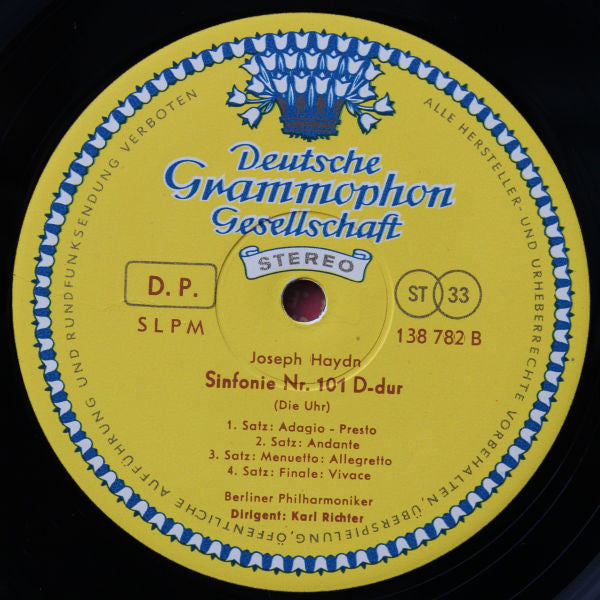 Karl Richter, Berliner Philharmoniker, Joseph Haydn : Sinfonien 94 (Paukenschlag) Und 101 (Uhr) (LP, Album)