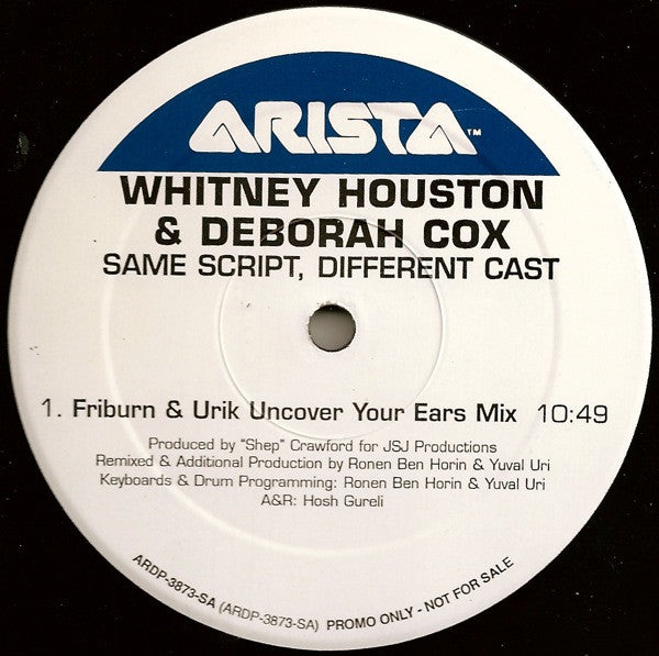 Whitney Houston & Deborah Cox : Same Script, Different Cast (12", Promo)