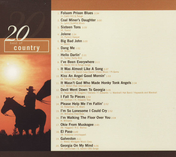 The Countdown Singers : 20 Best Of Country (CD, Comp)