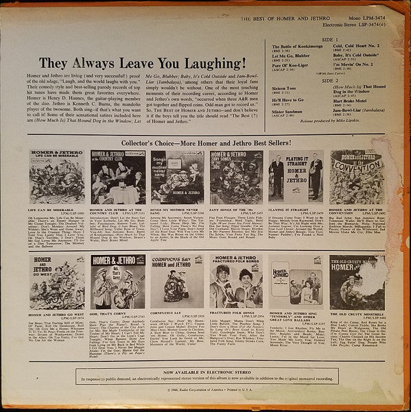 Homer And Jethro : The Best Of Homer And Jethro (LP, Album, Comp, Mono, RE, Hol)