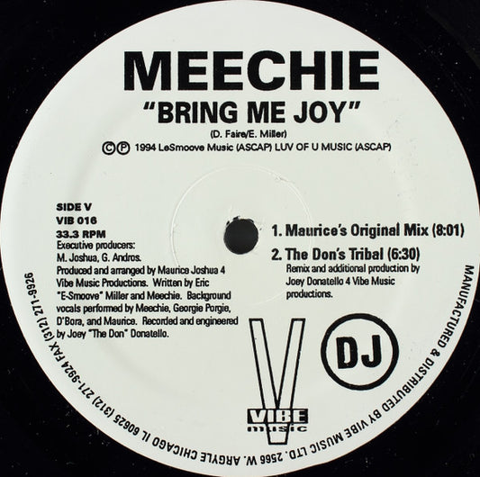 Meechie : Bring Me Joy (2x12", Promo)