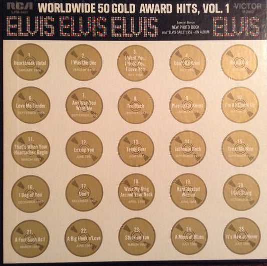 Elvis Presley : Worldwide 50 Gold Award Hits, Vol. 1 (4xLP, Comp, Mono, Ora + Box)