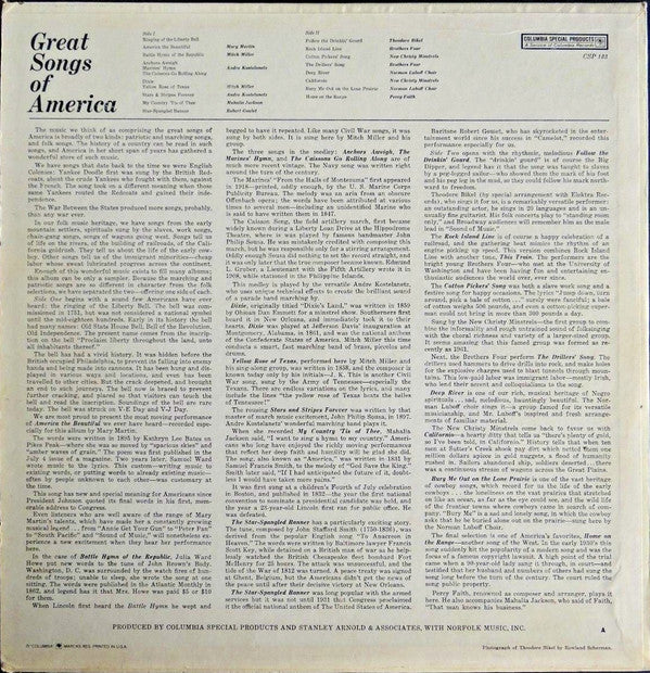 Various : Great Songs Of America (LP, Comp, Mono, Ltd, Pit)