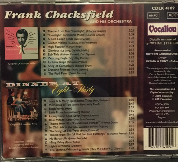 Frank Chacksfield & His Orchestra : Presenting Frank Chacksfield And His Orchestra / Dinner At Eight - Thirty (CD, Comp)