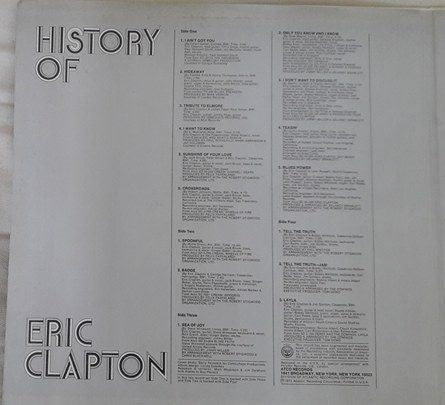Eric Clapton : History Of Eric Clapton (2xLP, Comp, Club, Gat)